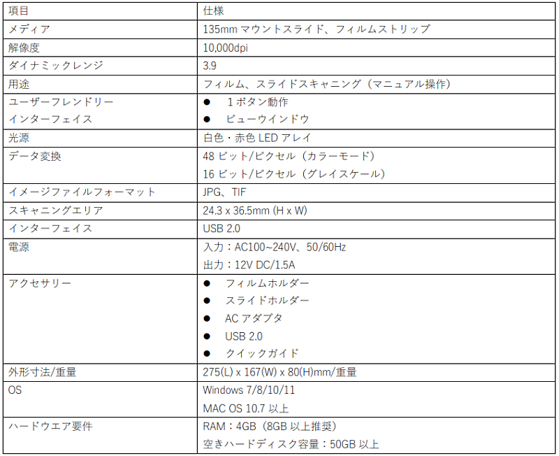 フィルムスキャナ PrimeFilm XEs