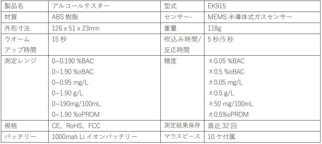 アルコールチェッカー EK915